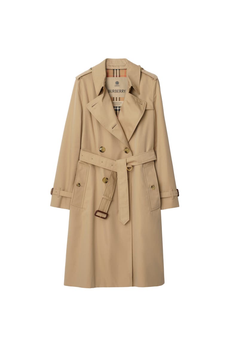 Long Kensington Heritage Trench Coat, Alternate, color, Honey beige