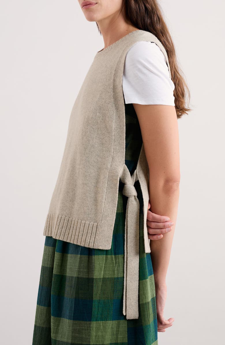 Seasalt Cornwall Sea Aster Merino Wool Blend Side Tie Sweater Vest, Main, color, Knit Melange Aran