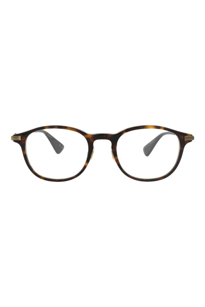 49mm Round Optical Glasses, Main, color, HAVANA GOLD TRANSPARENT