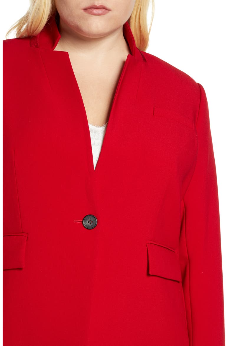 Convertible Collar Stretch Crepe Blazer, Alternate, color, TULIP RED