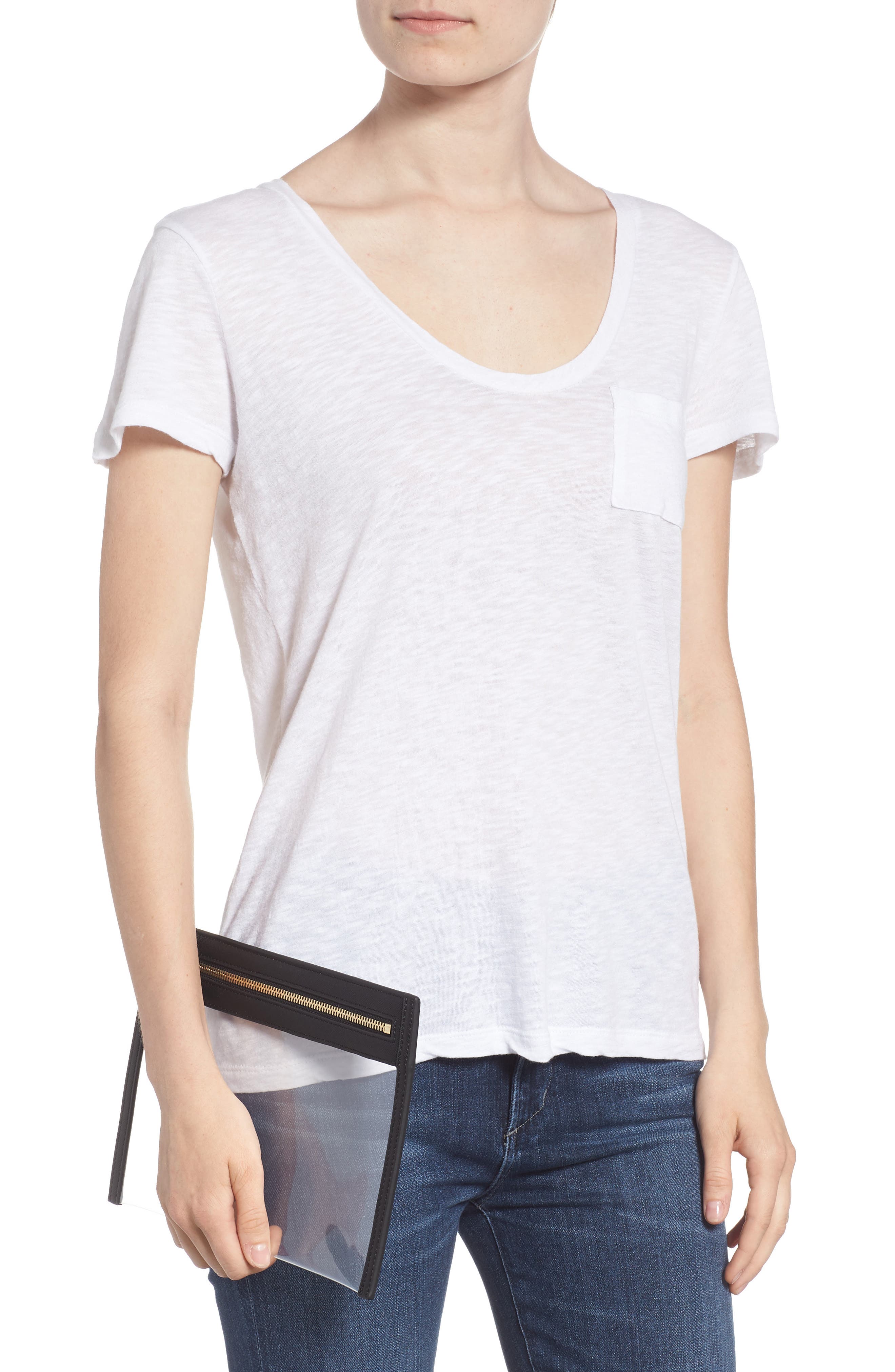 Truffle Small Clarity Clutch, Alternate, color, 