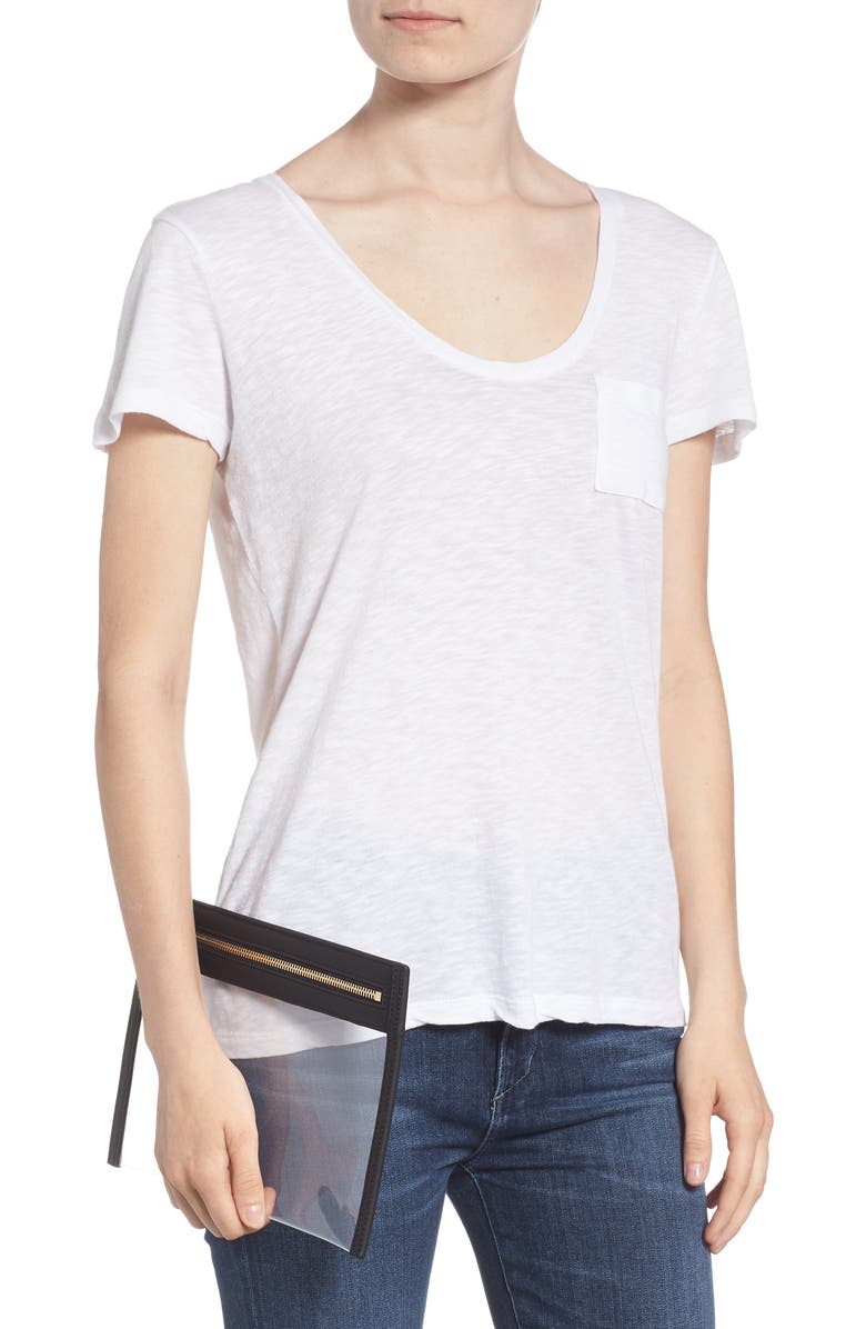 Truffle Small Clarity Clutch, Alternate, color,