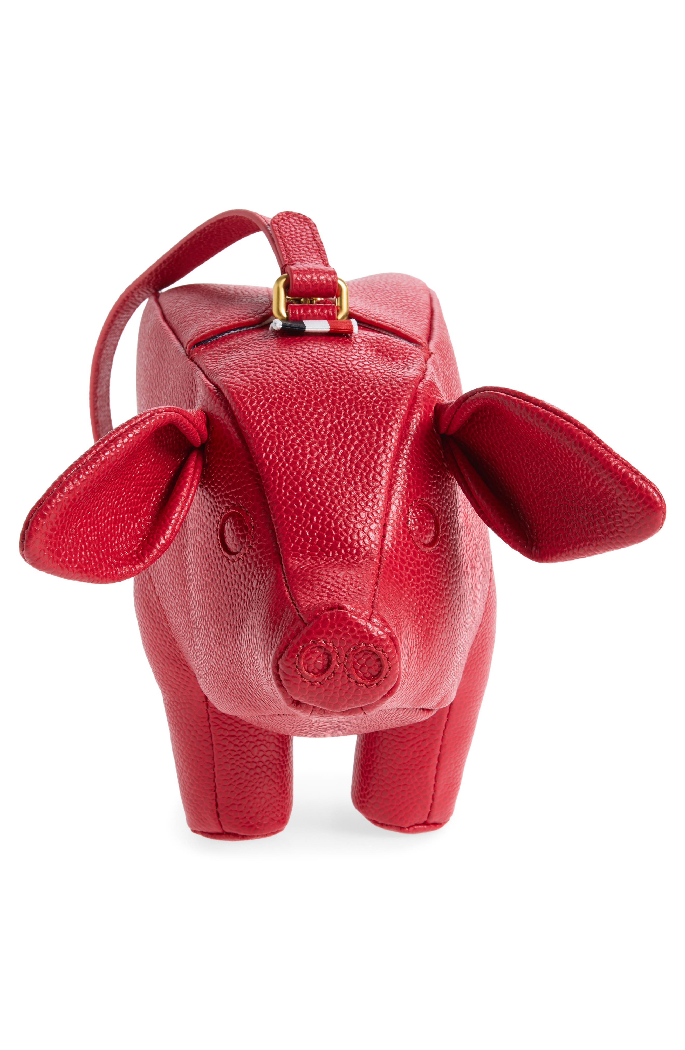 Baby Pig Pebbled Leather Shoulder Bag, Alternate, color, RED