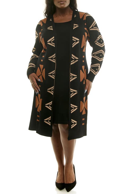 Long Leopard Print Cardigan (Plus Size)
