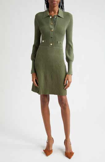 Veronica Beard Lauper Variegated Rib Long Sleeve Sweater Dress