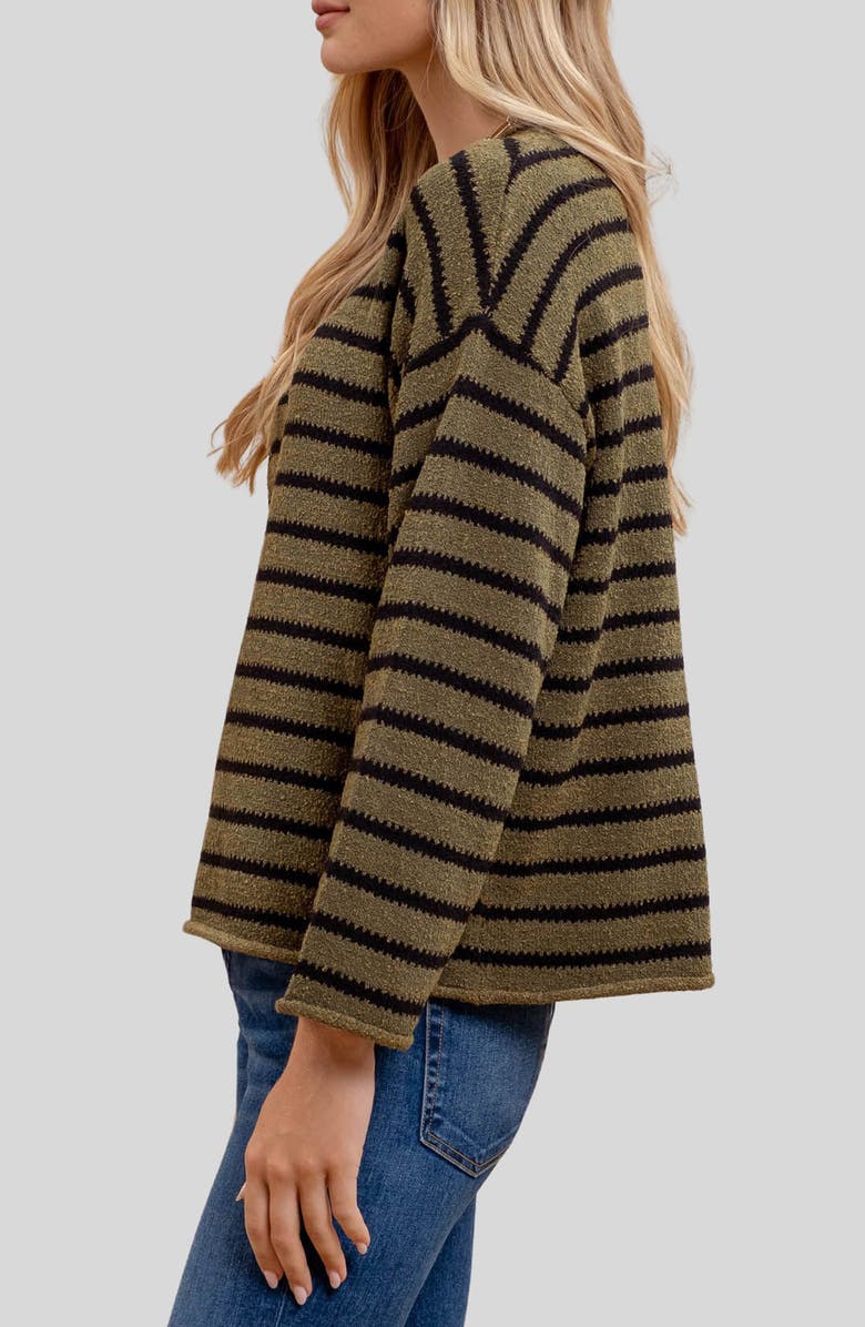 Blu Pepper Stripe Knit Top, Alternate, color, Olive