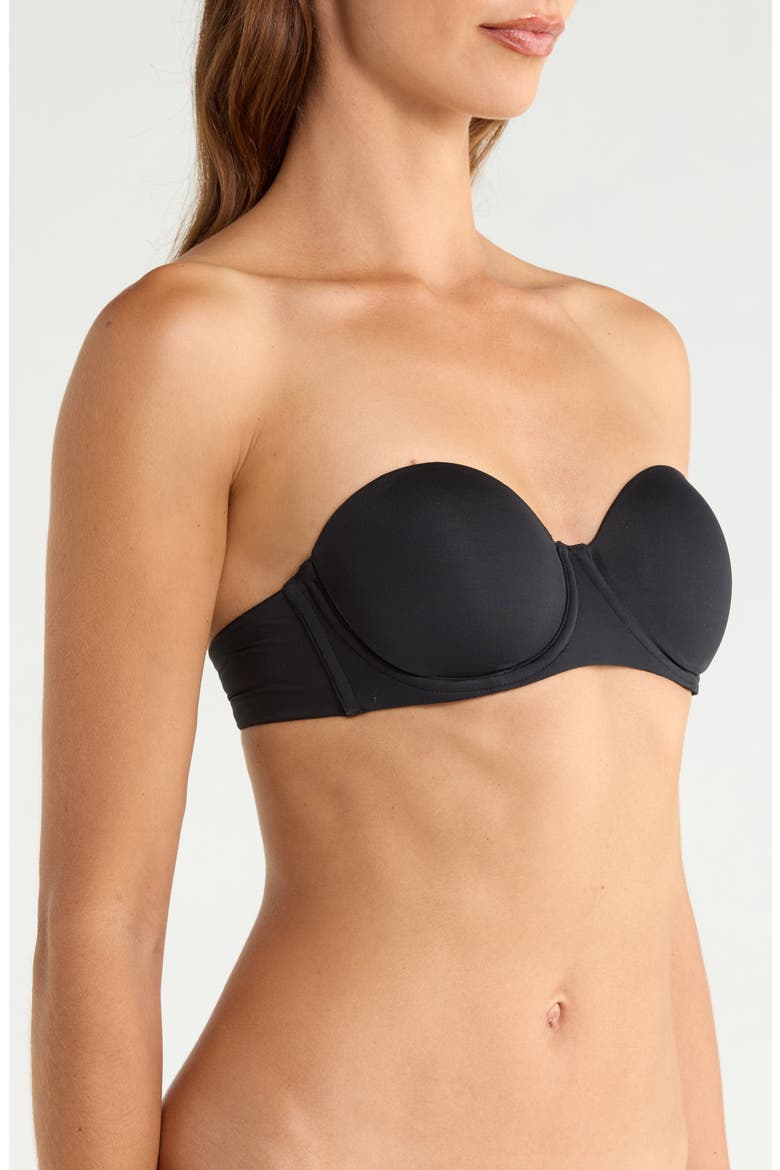 Fitutitve Convertible Underwire Demi Bra, Alternate, color, BLACK