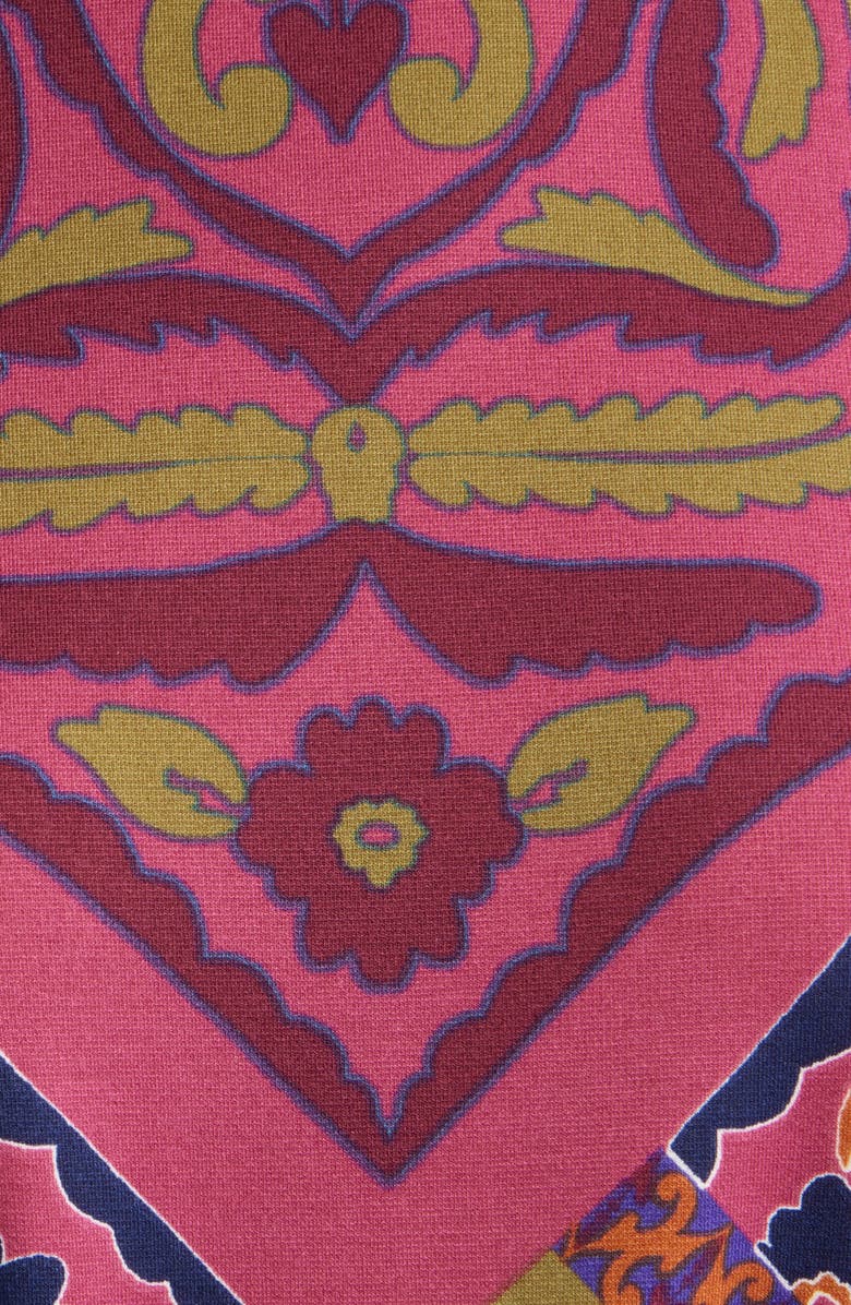 Anne Klein Print Mock Neck Midi Dress, Alternate, color, 