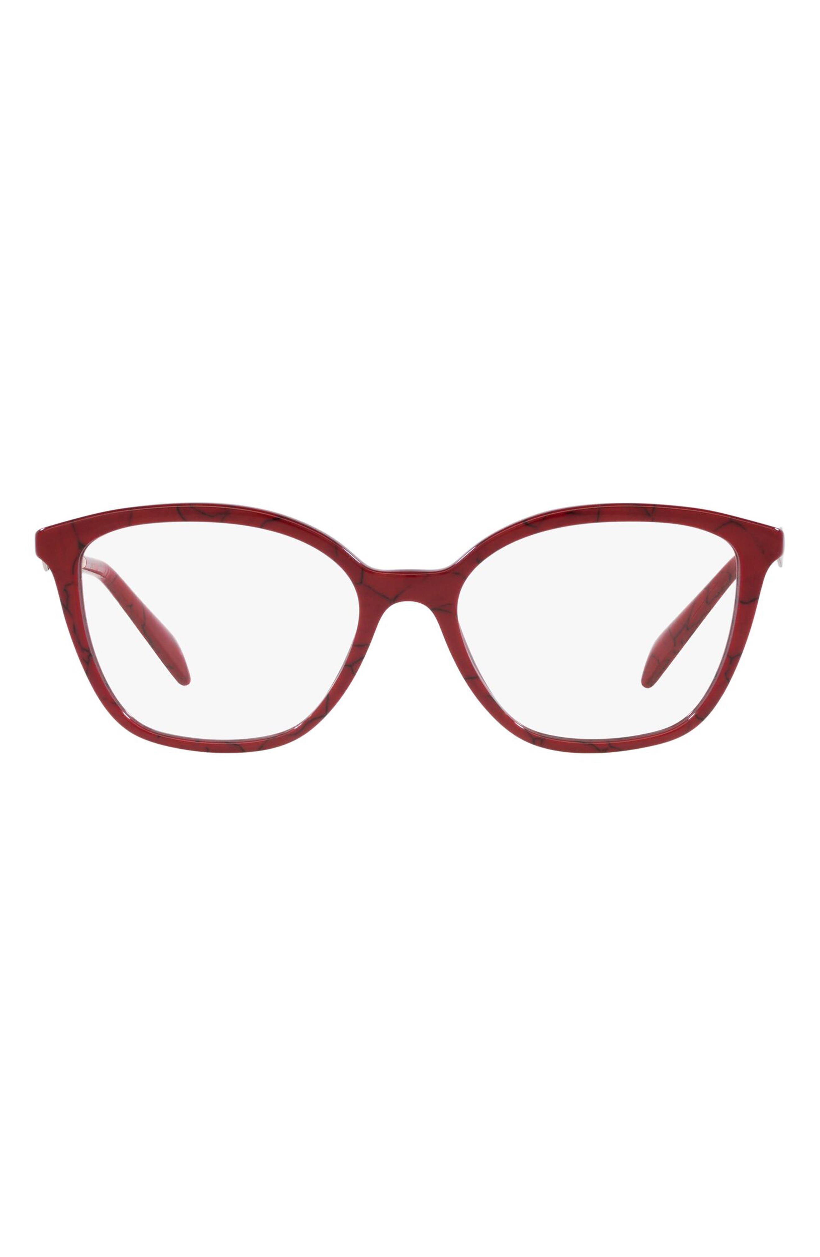 Prada 54mm Butterfly Optical Glasses in Red at Nordstrom