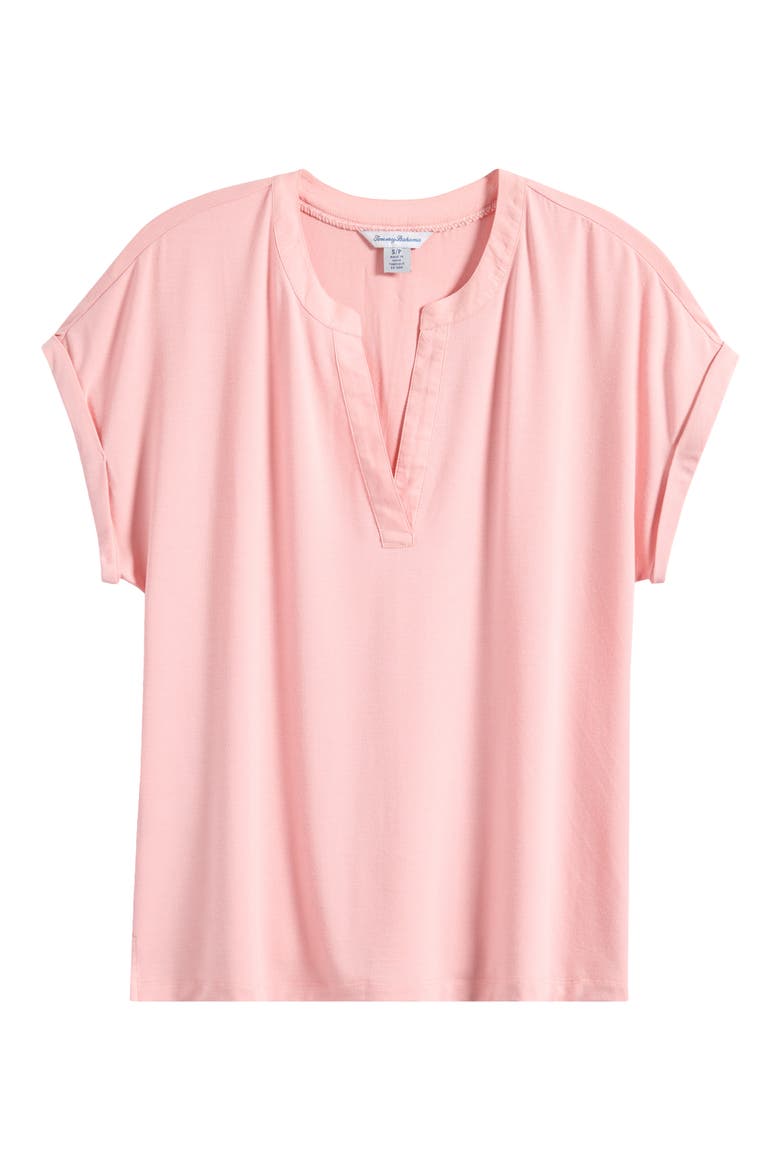 Kauai Split Neck Top, Alternate, color, QUARTZ PINK