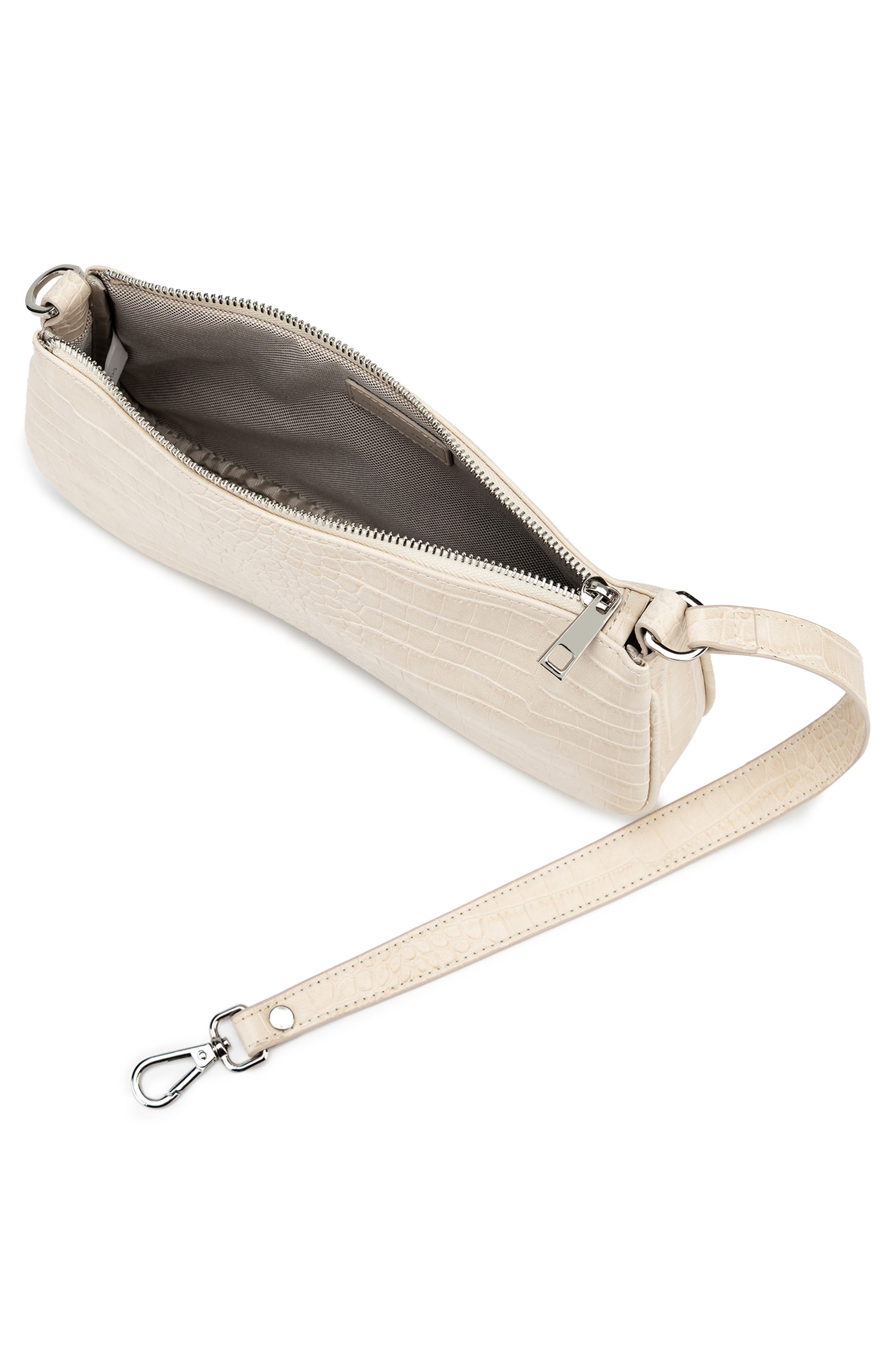 Eva Croc Embossed Faux Leather Convertible Shoulder Bag, Alternate, color, IVORY CROC