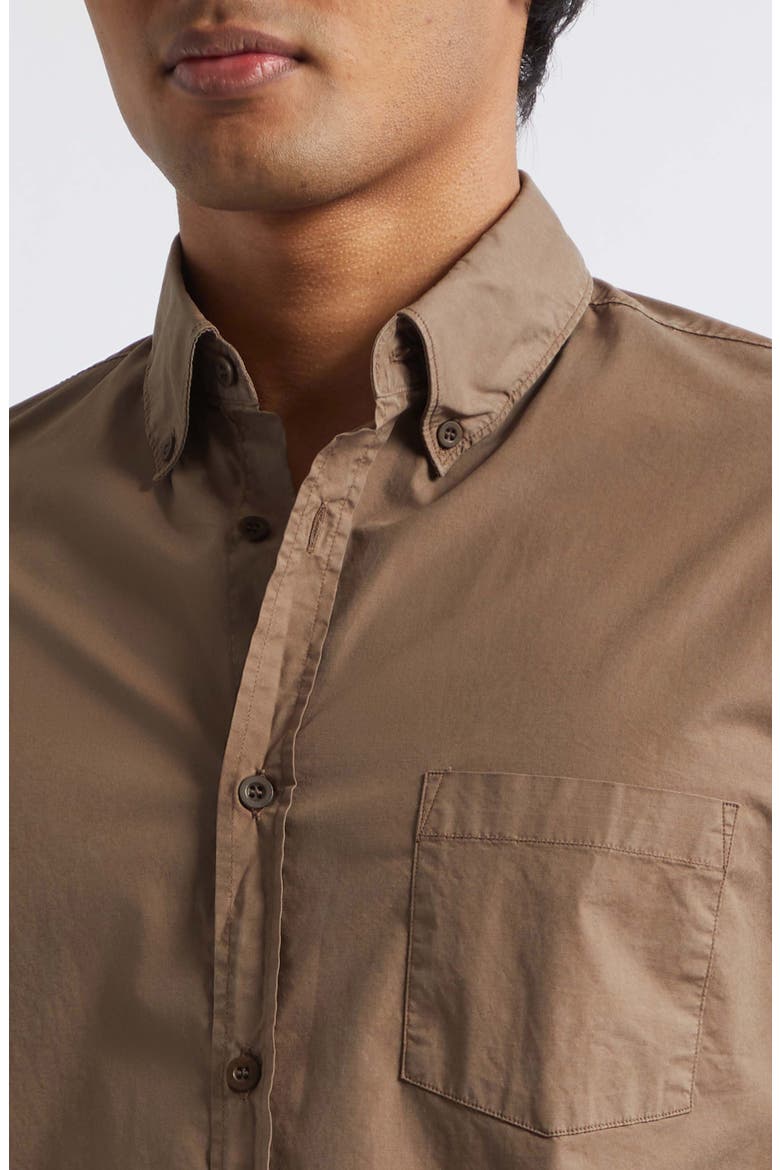 Soft Stretch Poplin Button-Down Shirt, Alternate, color, DARK CEDAR