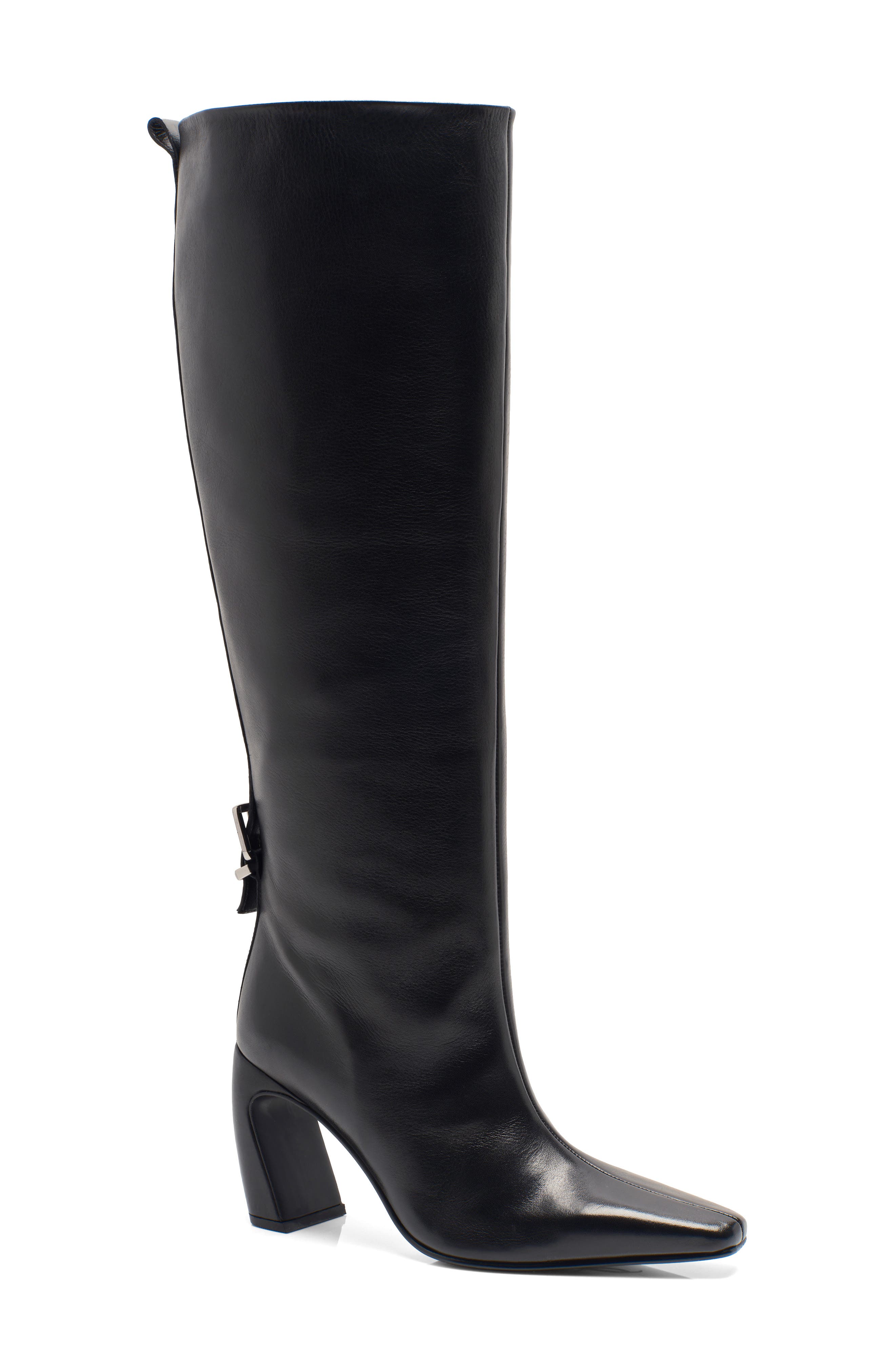 Free People Date Night Knee High Boot, Main, color, Black Leather