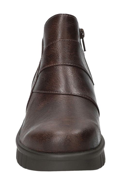 Easy Street Rayleen Wedge Bootie In Brown