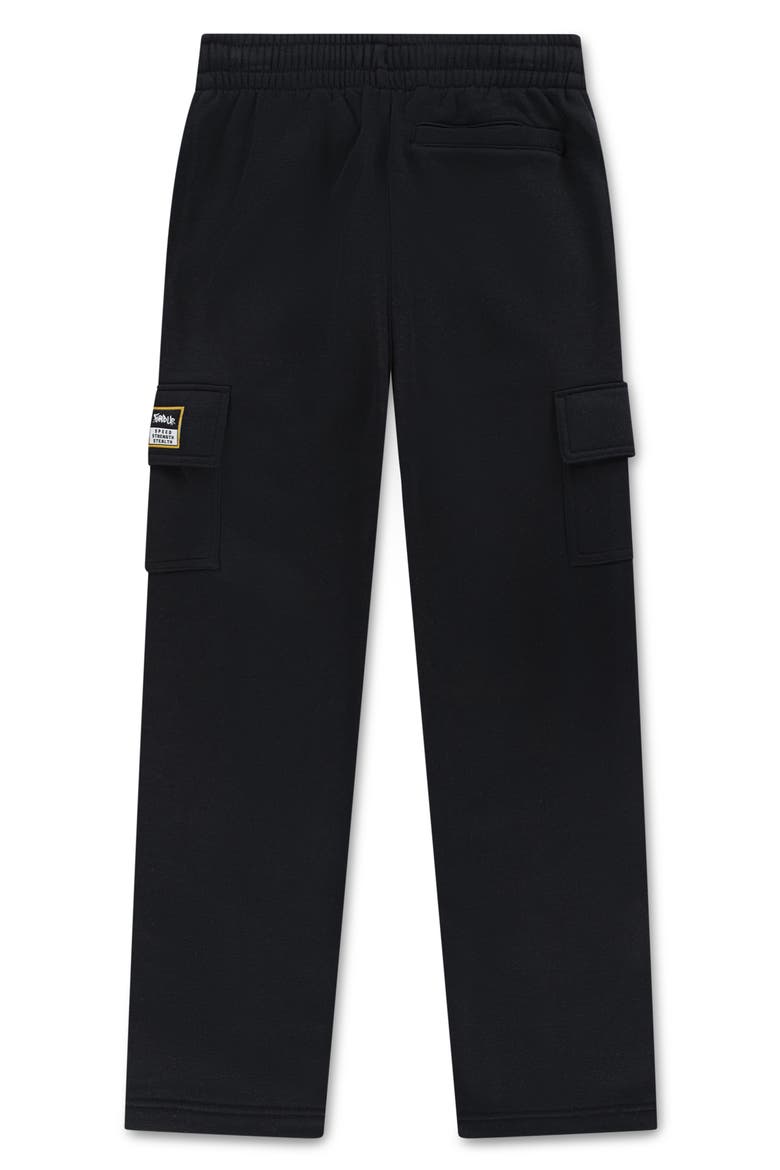 Kids' Fleece Cargo Pants, Alternate, color, BLACK