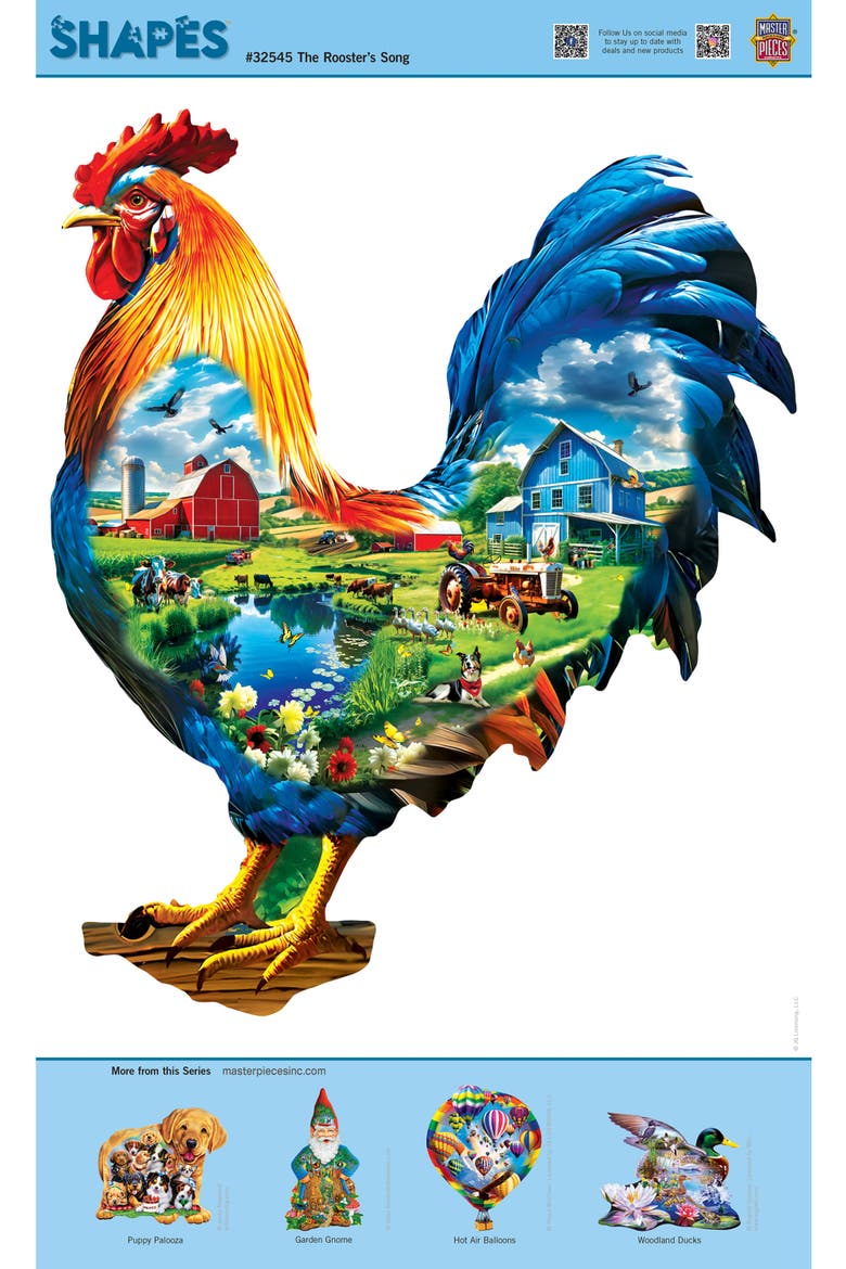 The Rooster's Song 500pc Shaped Puzzle, Alternate, color, Multicolor