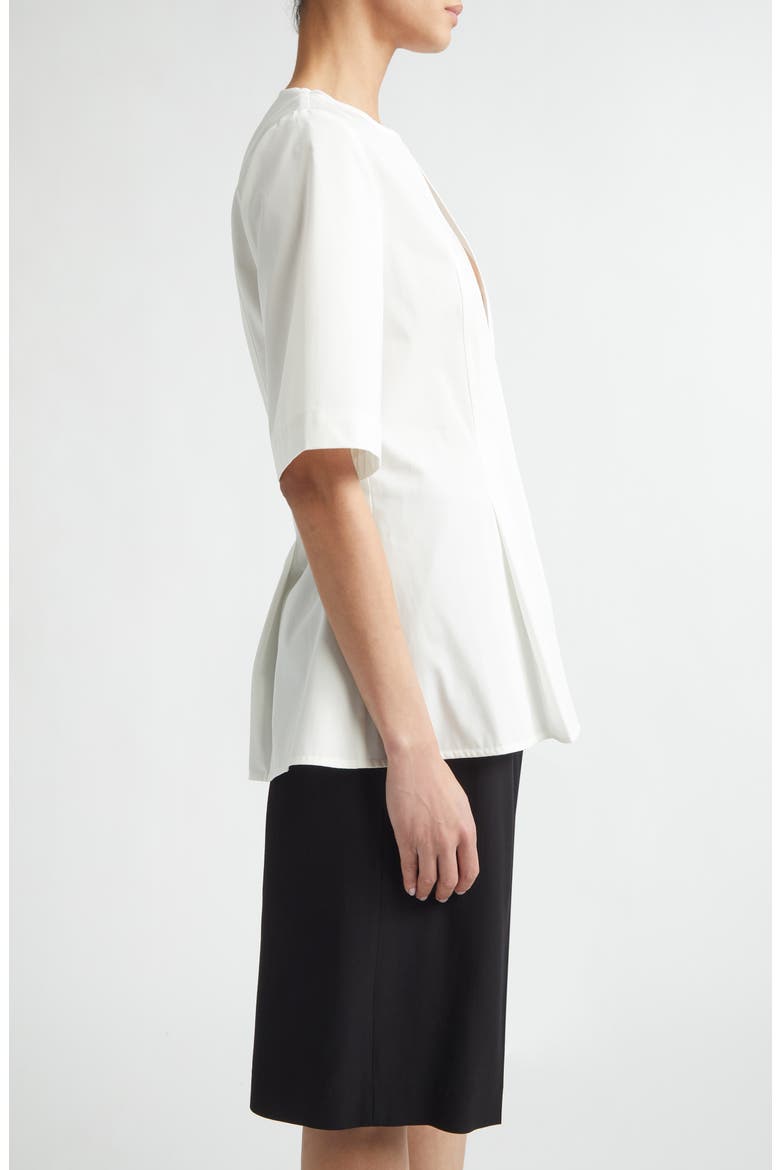 Tailored Cotton Tunic Top, Alternate, color, WHITE
