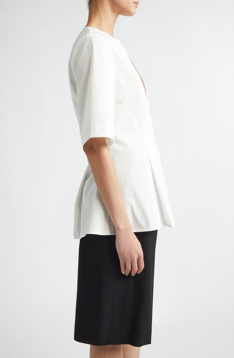 TOTEME Tailored Cotton Tunic Top, Alternate, color, White