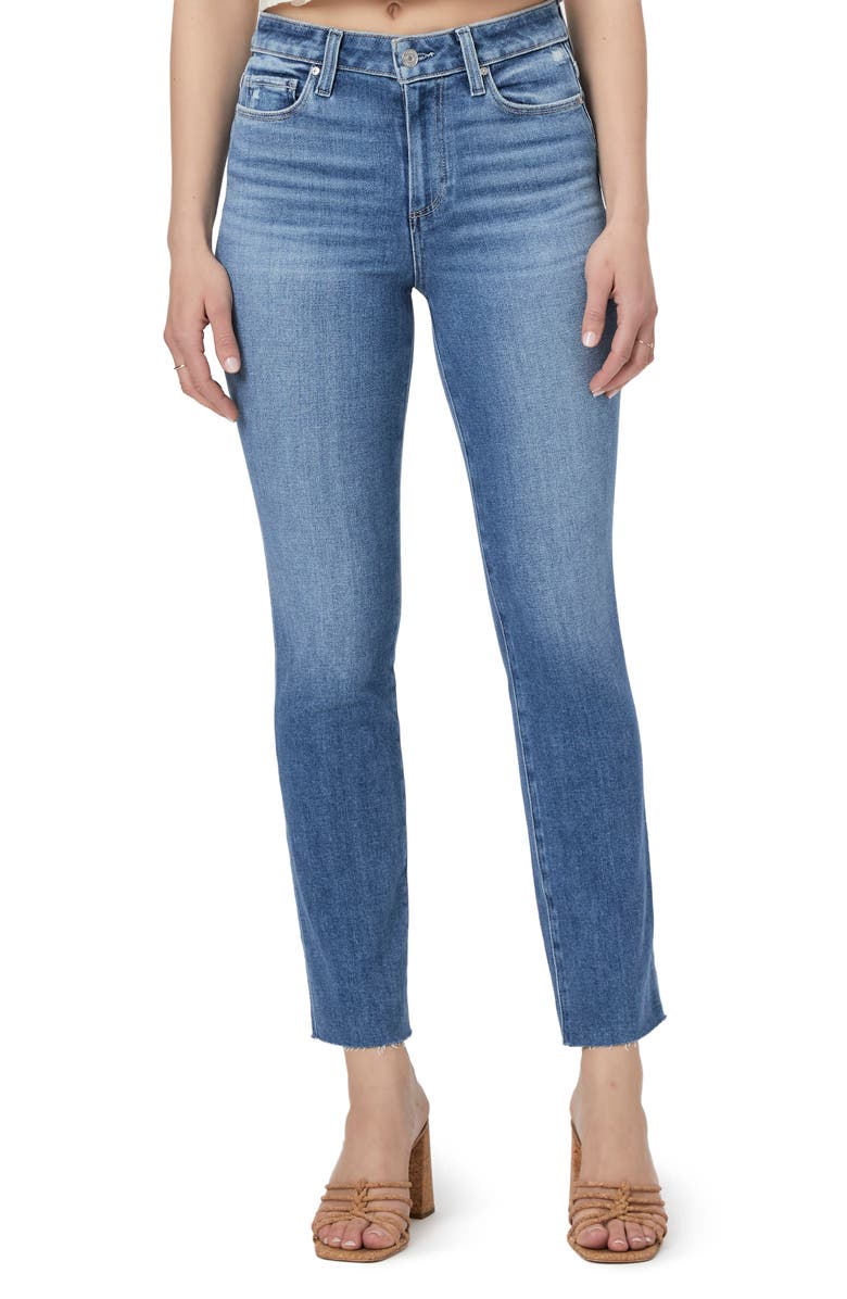 PAIGE Cindy Raw Edge Straight Leg Jeans, Main, color,