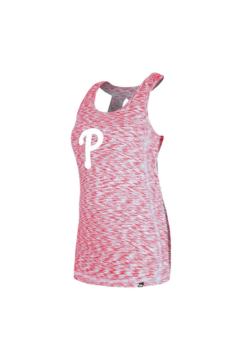 Women's New Era Red Philadelphia Phillies Space Dye Keyhole Back Tank Top, Alternate, color, Red