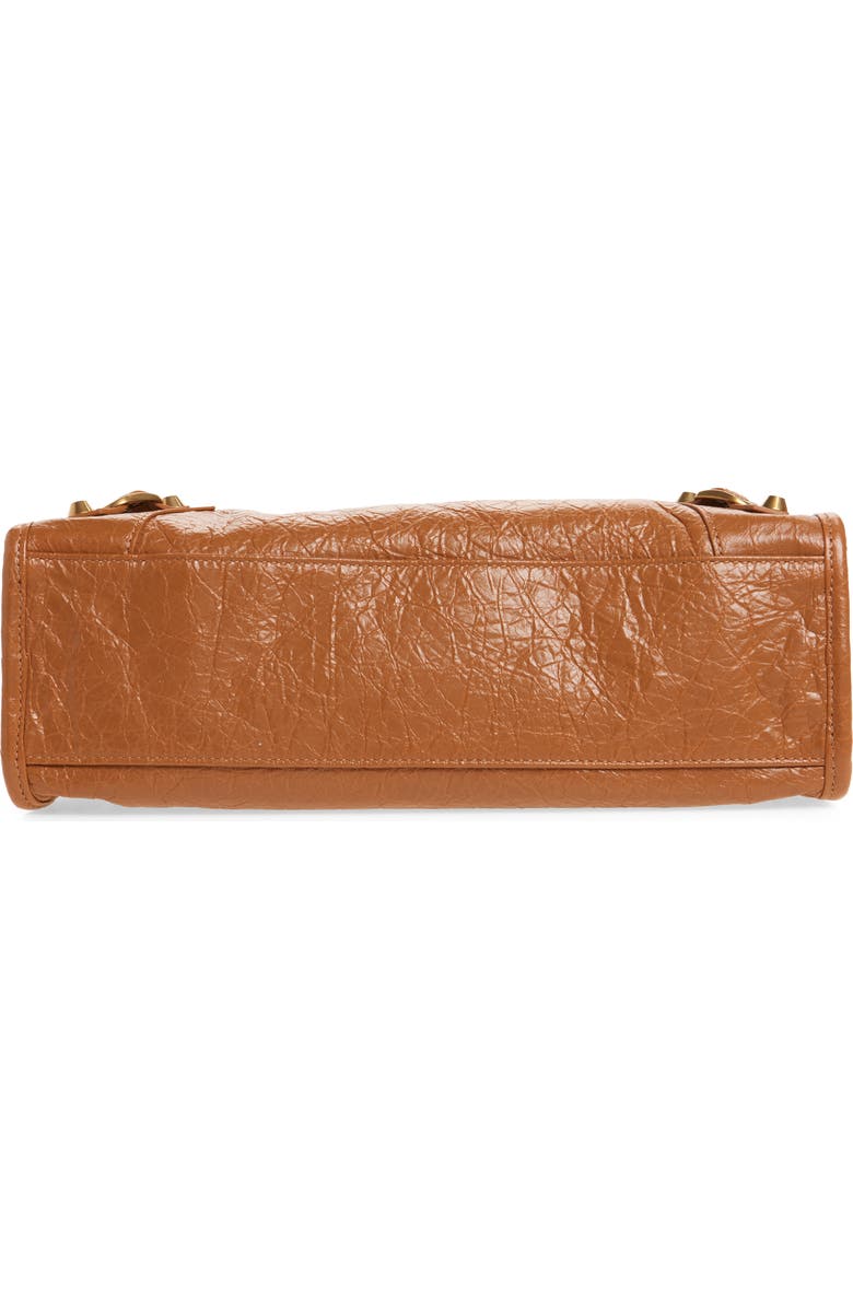 Balenciaga Small Le City Crinkle Leather Satchel, Alternate, color, 2630 Camel
