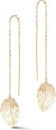 Ember Fine Jewelry 14K Gold Leaf Threader Earrings
