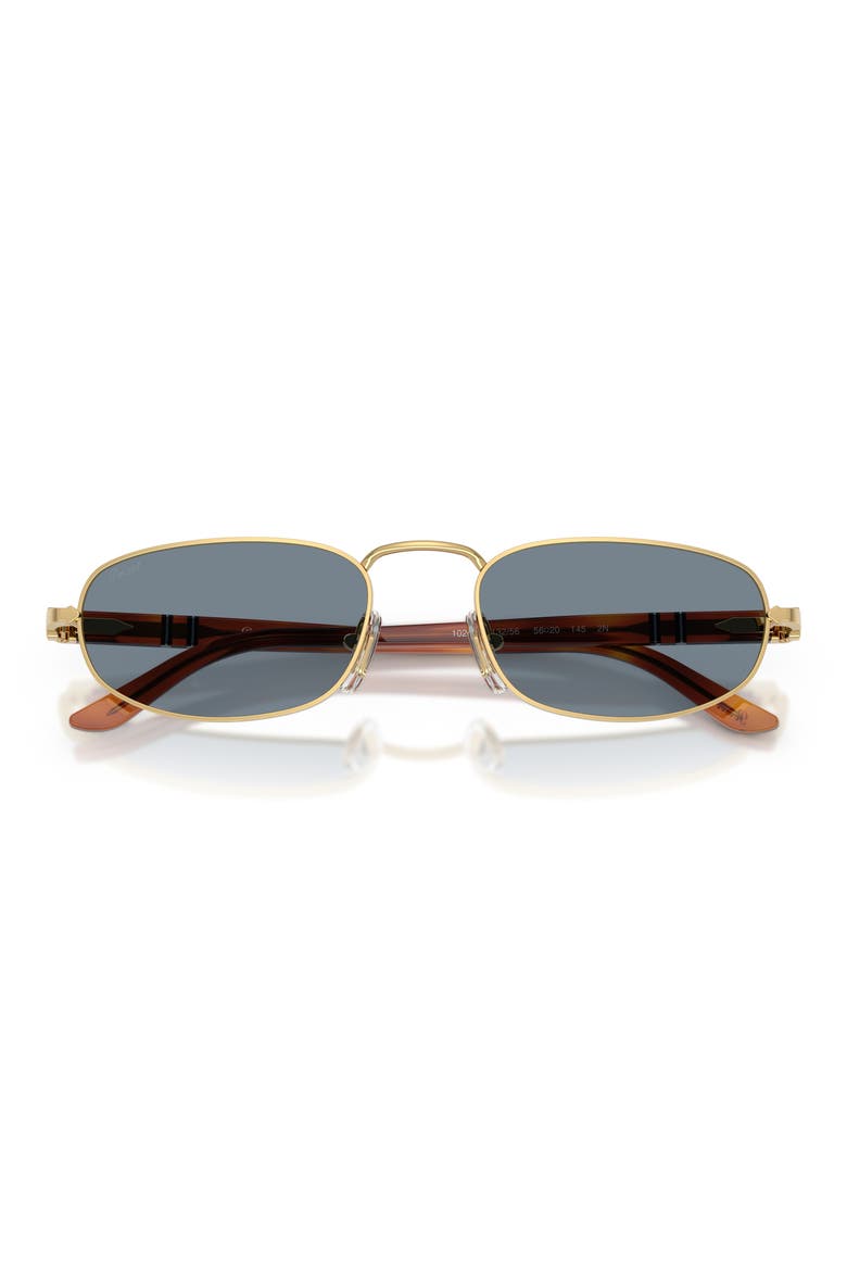 56mm Pillow Sunglasses, Alternate, color, GOLD / LIGHT BLUE