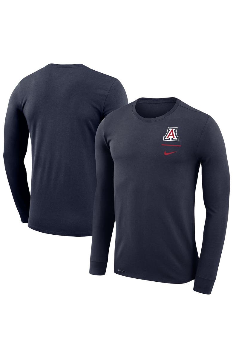 Nike Men's Nike Navy Arizona Wildcats Logo Stack Legend Performance Long Sleeve T-Shirt, Main, color, Navy