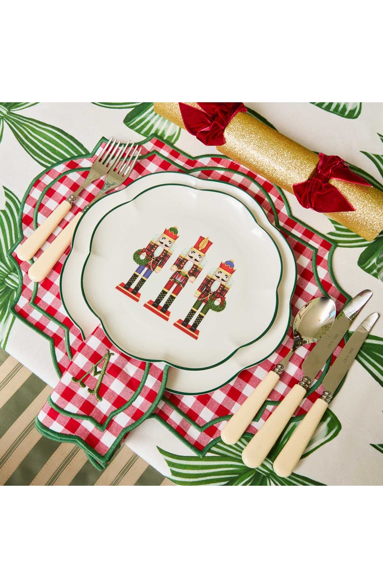 Mrs. Alice Felix Red & Green Gingham Napkins, Alternate, color, Red
