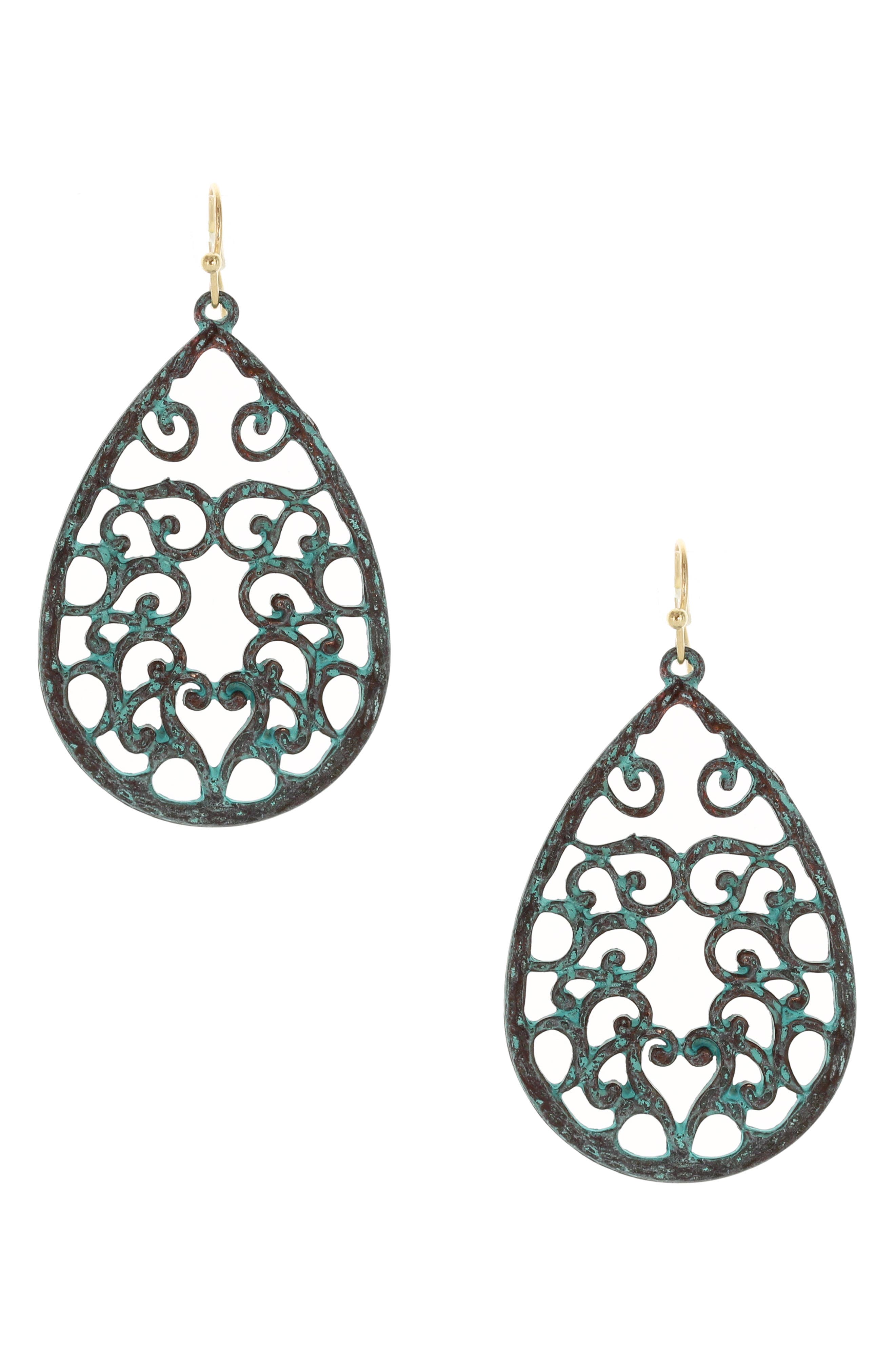 Kyndra Filigree Teardrop Drop Earrings