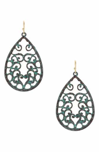 Kyndra Filigree Teardrop Drop Earrings