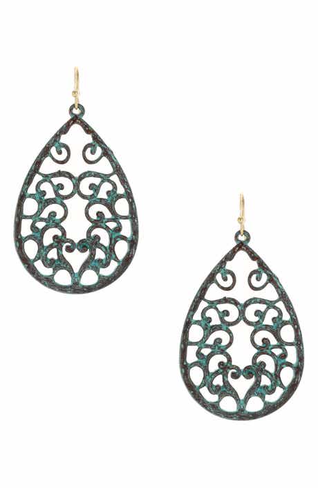 Kyndra Filigree Teardrop Drop Earrings