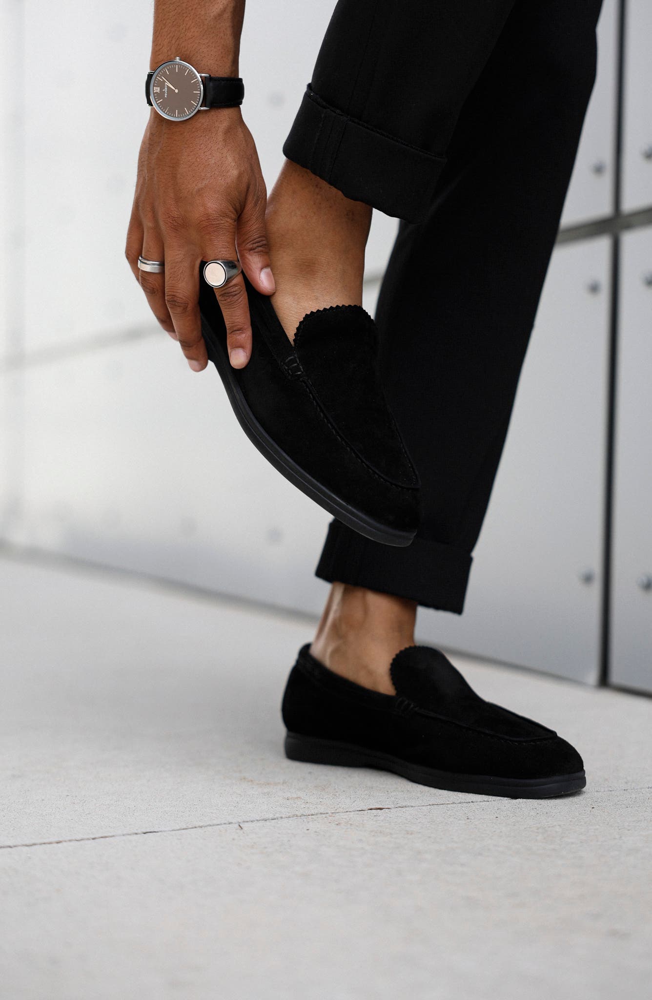 Venetian Loafer, Alternate, color, BLACK SUEDE
