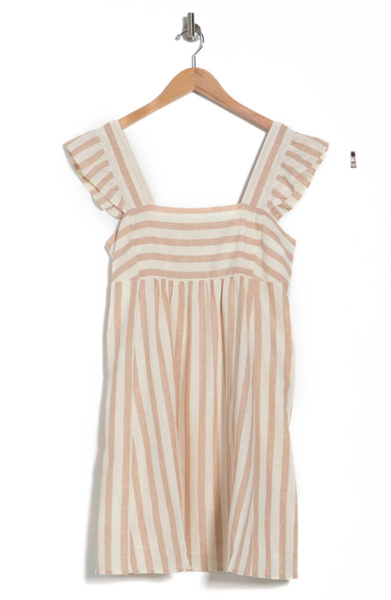 Draper James Connie Stripe Linen & Cotton Babydoll Dress, Alternate, color, 