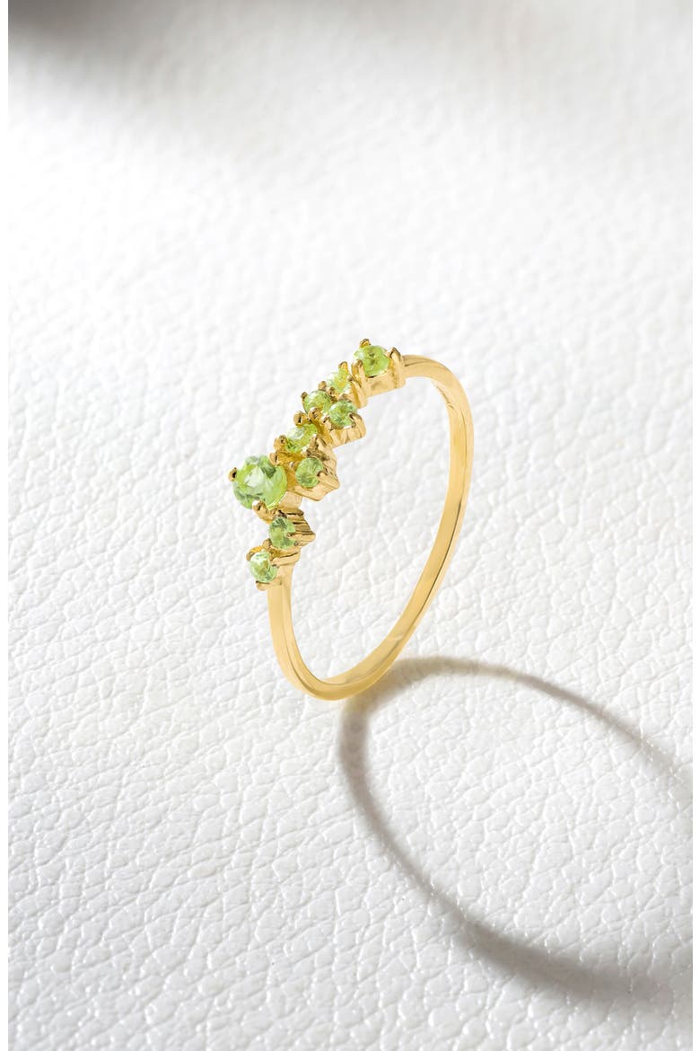 Asymmetric Gemstone Band Ring, Alternate, color, GREEN