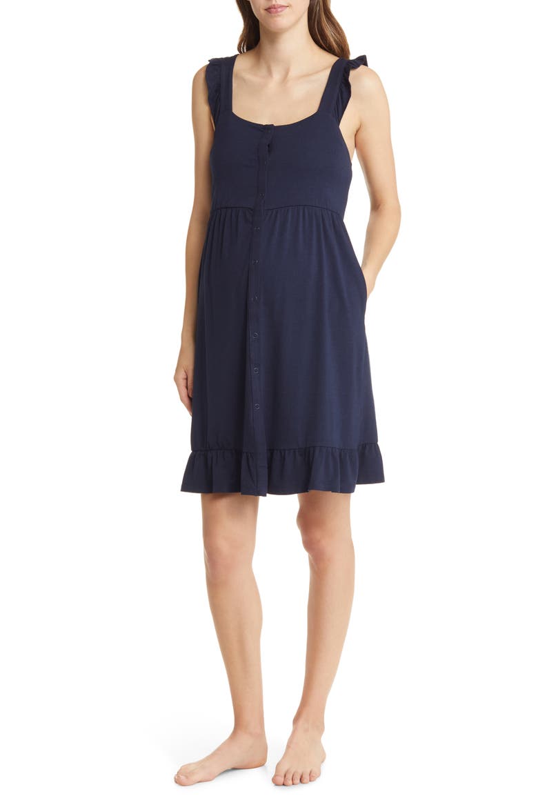 Grace Labor & Delivery Maternity/Nursing Nightgown, Main, color, NAVY