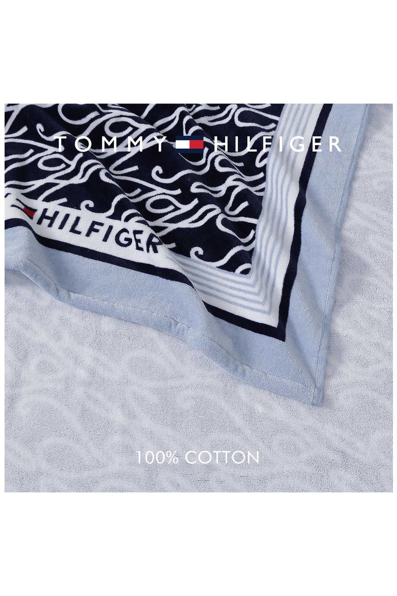 Allover Monogram Beach Towel, Alternate, color, NAVY MULTI
