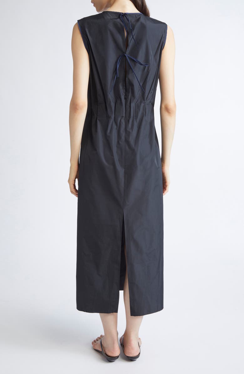 NACKIYÈ Go Lightly Pleated Satin Sleeveless Dress, Alternate, color, Noir