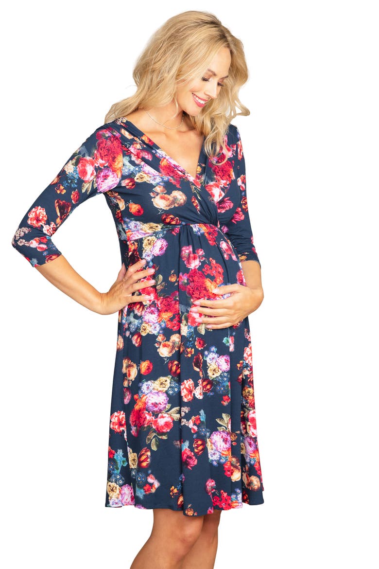 Willow Empire Waist Maternity Dress, Alternate, color, BLUE