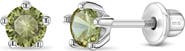 In Season Jewelry Classic Cubic Zirconia Birthstone Solitaire Earrings