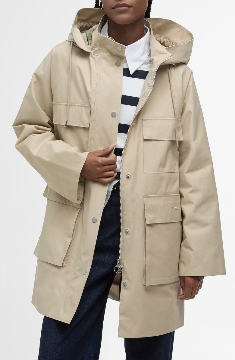 Barbour Khai Waterproof Hooded Raincoat, Main, color, 