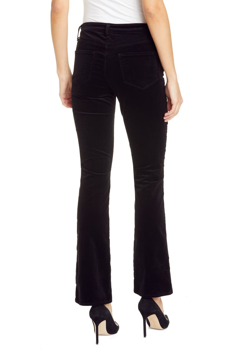 Oriana High Waist Straight Leg Velveteen Jeans, Alternate, color, NOIR
