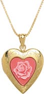 The M Jewelers The Pink Rose Photo Locket Necklace