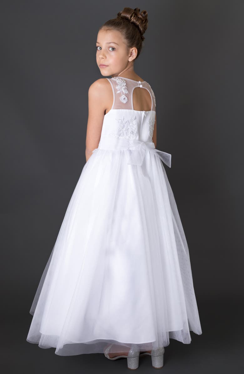 Us Angels Satin Tulle First Communion Dress, Alternate, color, 