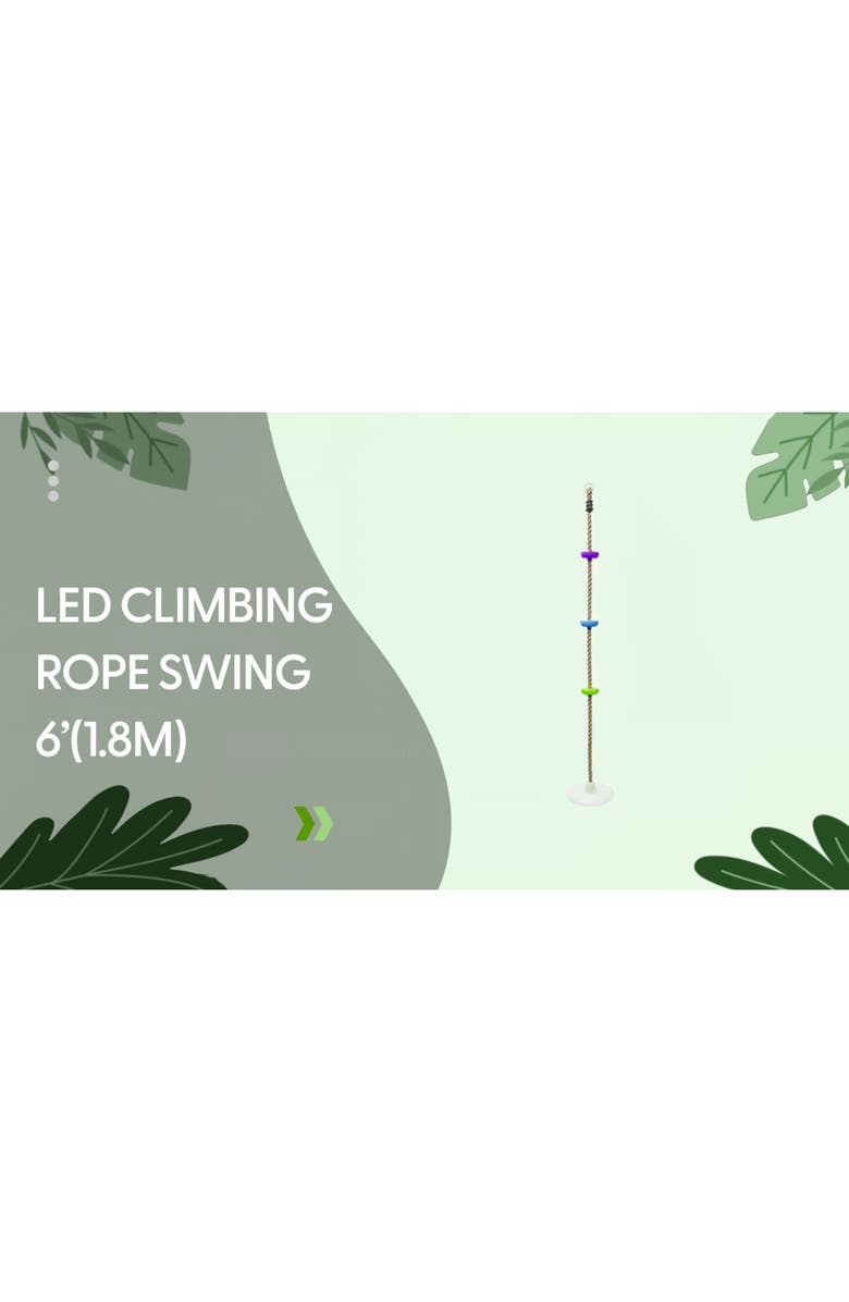 Trelines Led Climbing Rope Swing 6Ft, Kids 5+, Alternate, color, Multicolored