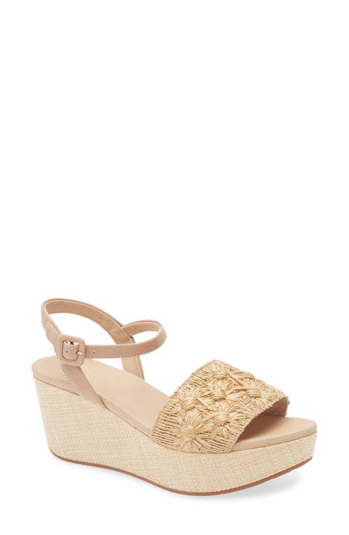 Chocolat Blu Yizzy Ankle Strap Platform Wedge Sandal In Natural Raffia