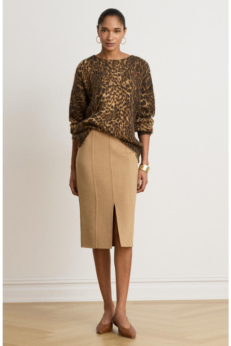 Leopard Print Mohair Blend Sweater, Alternate, color, CAMEL BEIGE