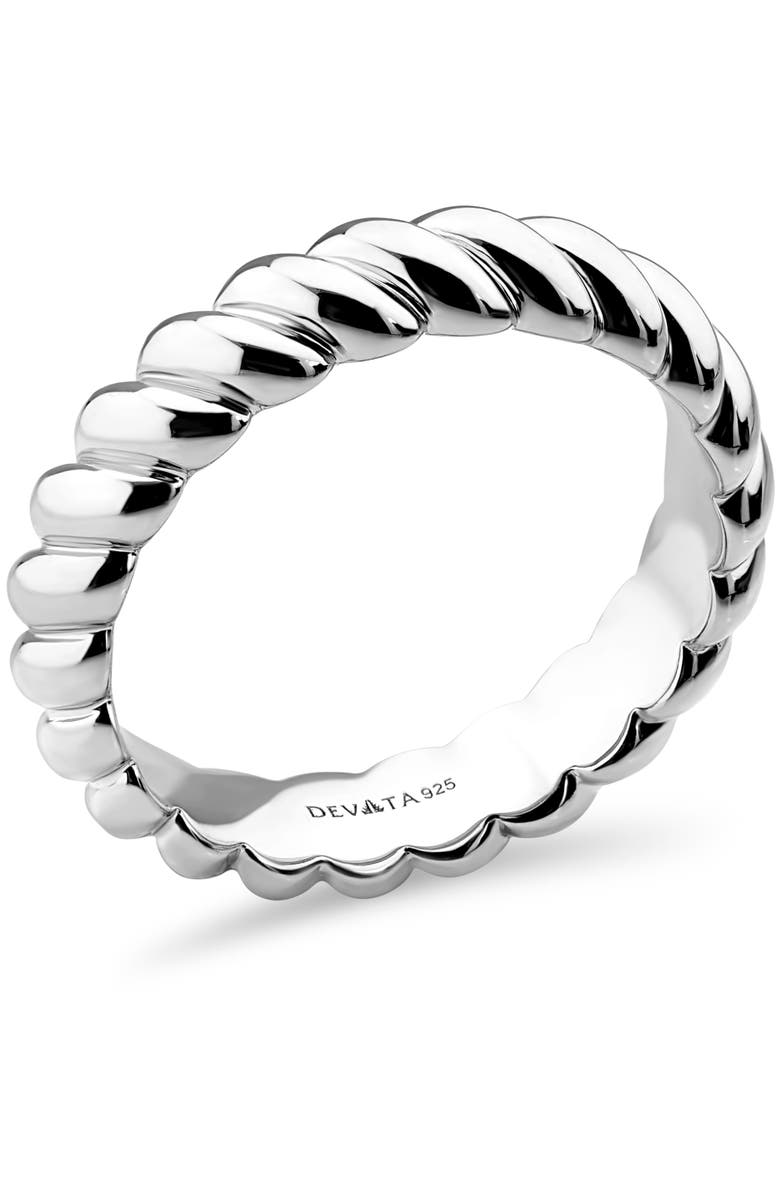 DEVATA Rope Band Ring in Rhodium Plated Sterling Silver, Alternate, color, Silver
