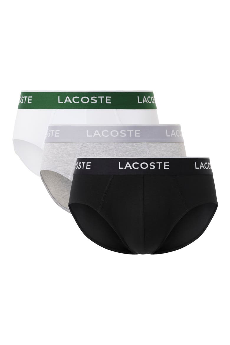 Core Essentials Assorted 3-Pack Stretch Cotton Briefs, Main, color, BLACK/ WHITE/ SILVER CHINE
