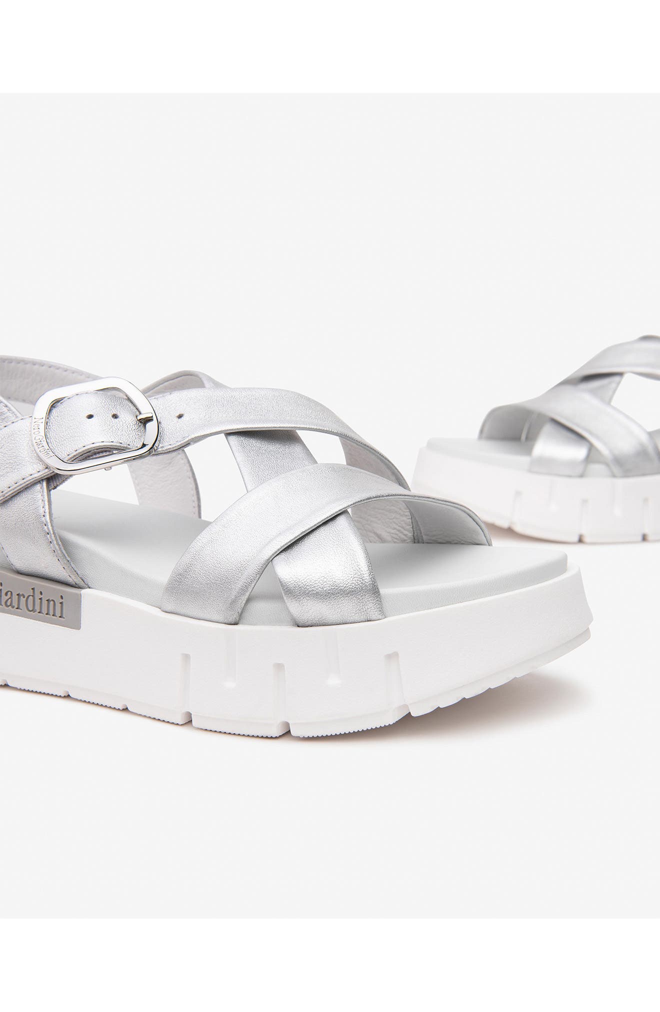 Slingback Platform Sandal, Alternate, color, SILVER